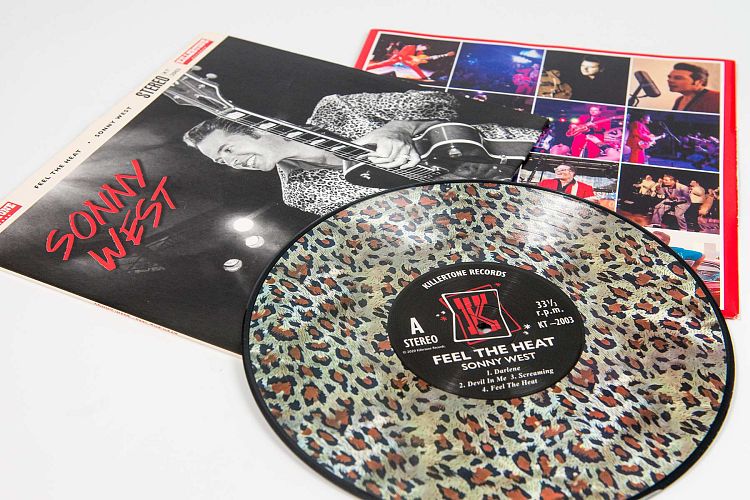 Custom leopard spot picture disc 10" vinyl.