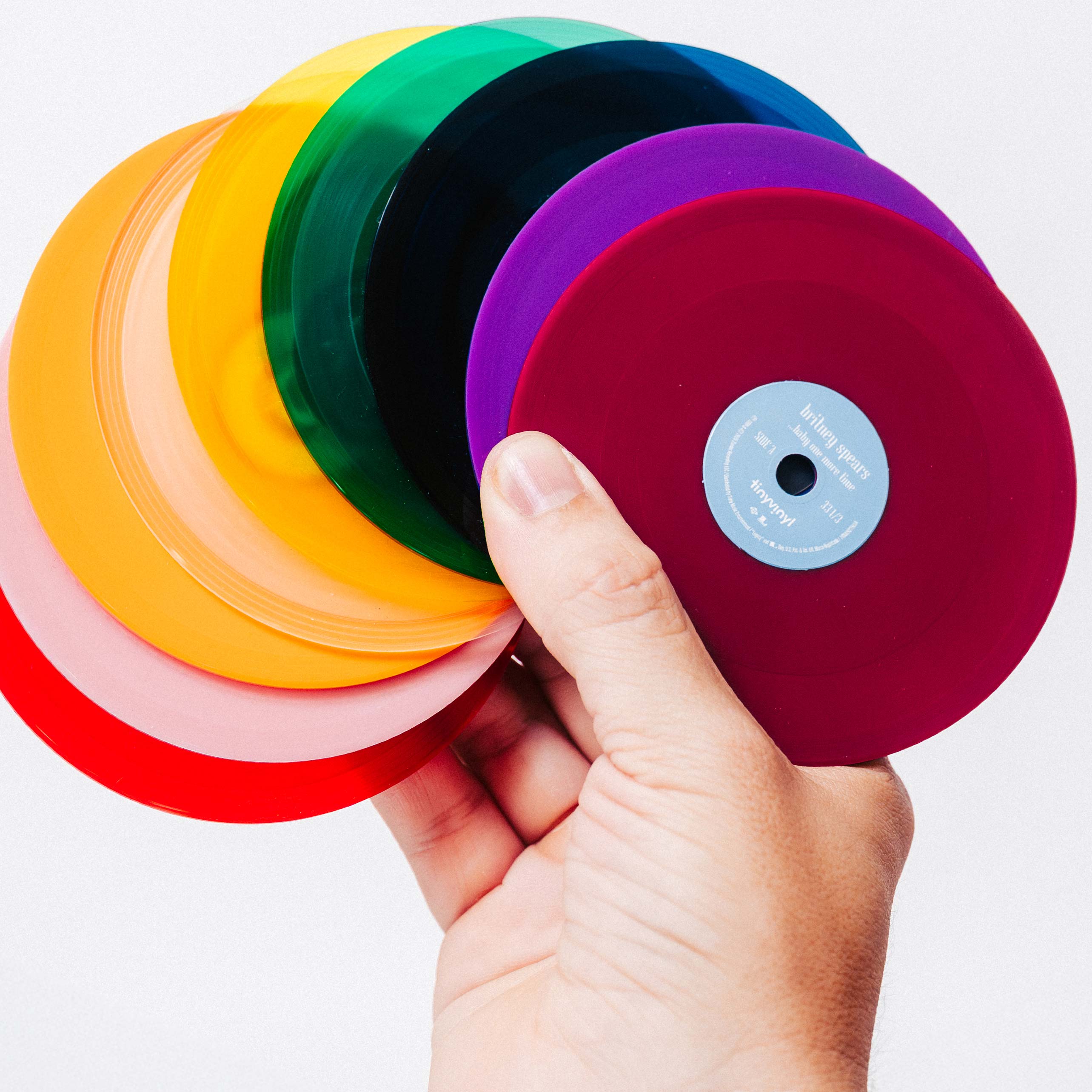 tiny vinyl 4 inch coloured records